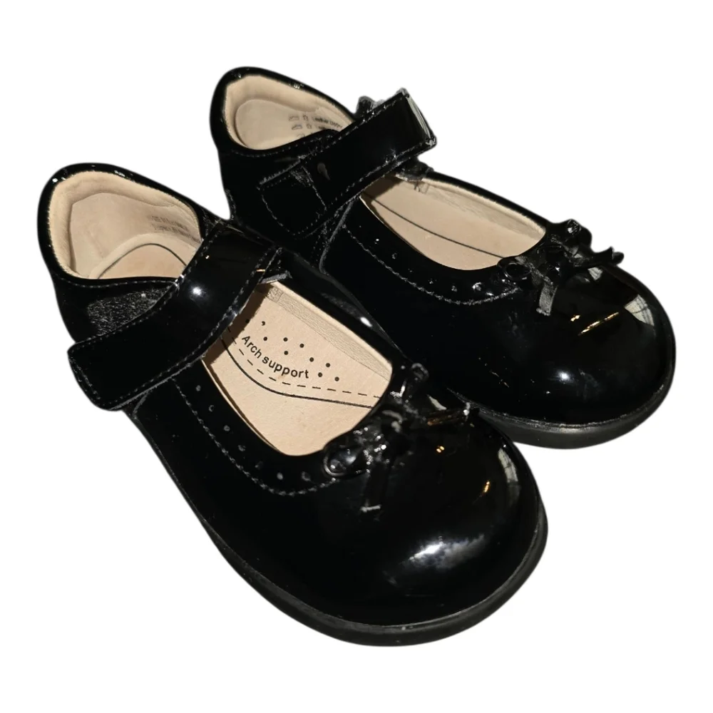 Pediped Flex Black Isabella Mary Jane Flats Girls Size 31 And 26